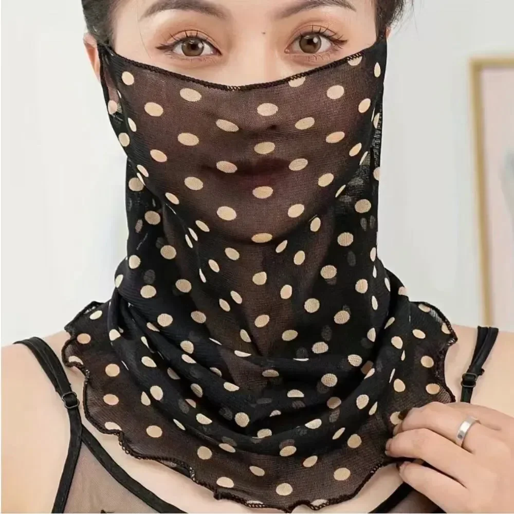 NWT Designer-Style POLKA-DOT Sheer Classic Infinity Ruffle Neck Scarf